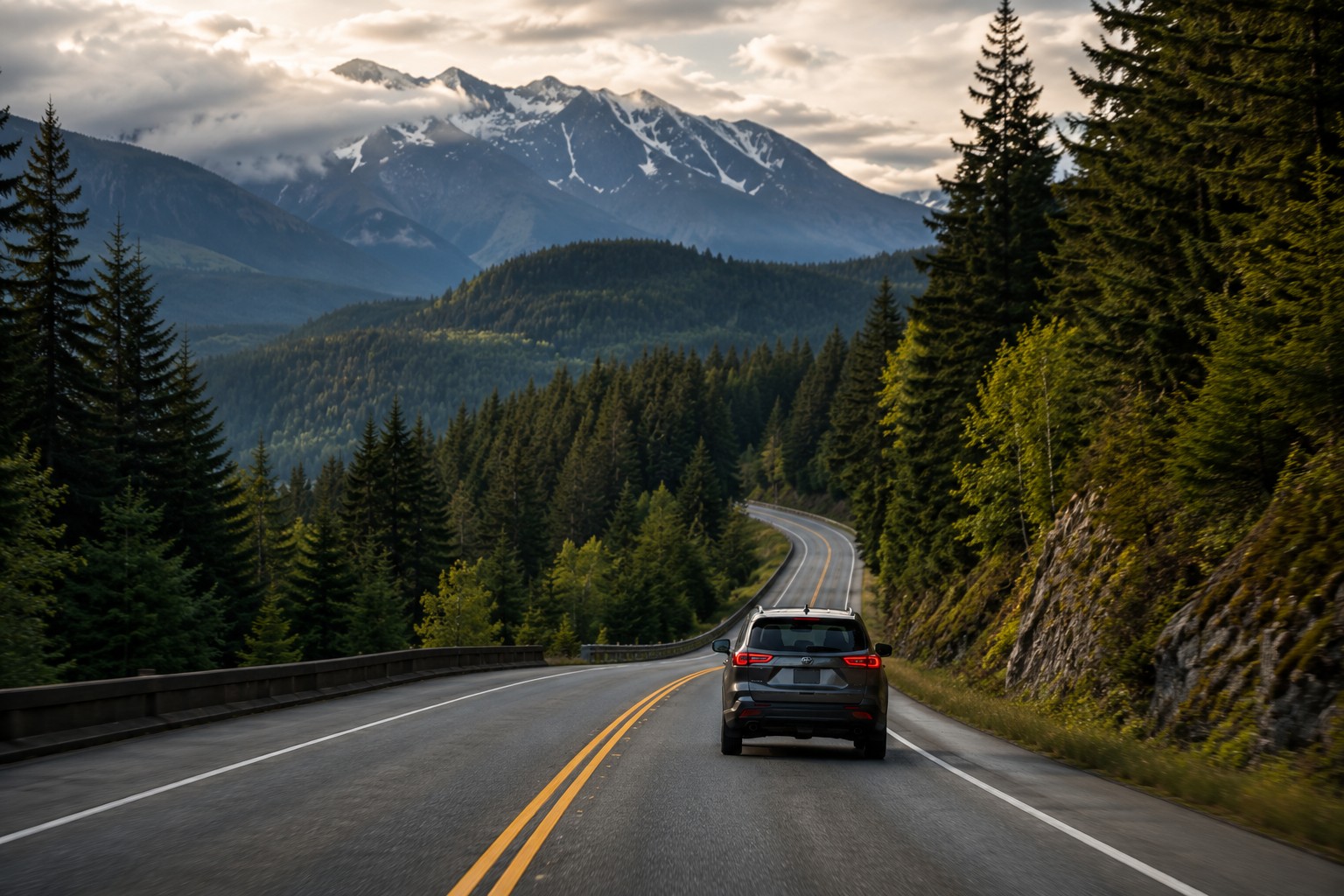 Vehicle on a British Columbia highway
